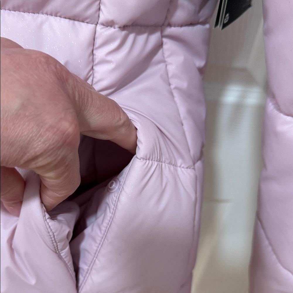 NWT Under Armour Light Pink/Lilac Kids Hooded Puffer Jacket - Picture 6 of 16